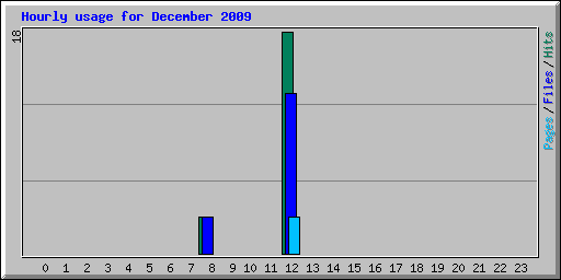 Hourly usage for December 2009