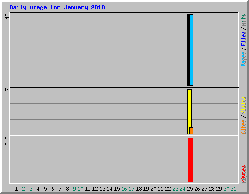 Daily usage for January 2010