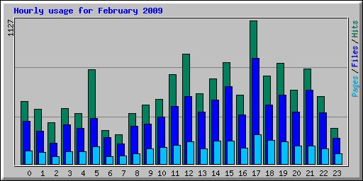 Hourly usage for February 2009